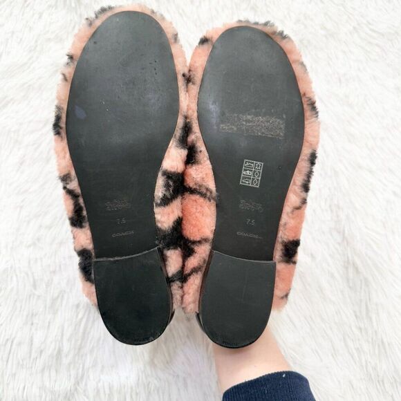 NO BOX Women Coach Holly Signature Shearling Loafers Slipper Size US 7.5 - Picture 3 of 7